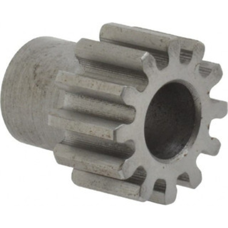 Boston Gear 20 Pitch, 0.6 Pitch Diam, 12 Tooth Spur Gear 3/8 Face Width, 5/16 Bore Diam, 0.46 Hub Diam, 14.5 Pressure Angle, Steel NA12B - 36681997