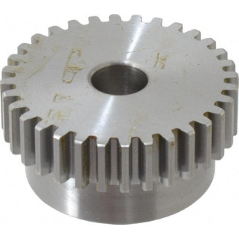 Boston Gear 16 Pitch, 2 Pitch Diam, 32 Tooth Spur Gear 0.313 Face Width, 1/2 Bore Diam, 1.7 Hub Diam, 14.5 Pressure Angle, Steel NB32 - 36682458