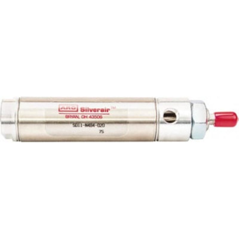 ARO Fluid Management 1 Stroke x 3/4 Bore Double Acting Air Cylinder 1/8 Port, 1/4-28 Rod Thread, 200 Max psi, -40 to 160F SD07-N4B4-010 - 60940467