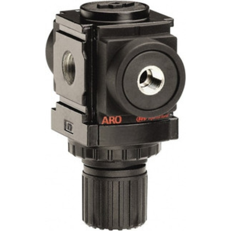 ARO Fluid Management 1/4 NPT 0 - 140 psi Miniature Aluminum Regulator 250 Max Supply psi, 59 CFM, 23 to 140F, 2.913 Wide x 3.563 High R37121-100 - 61691572