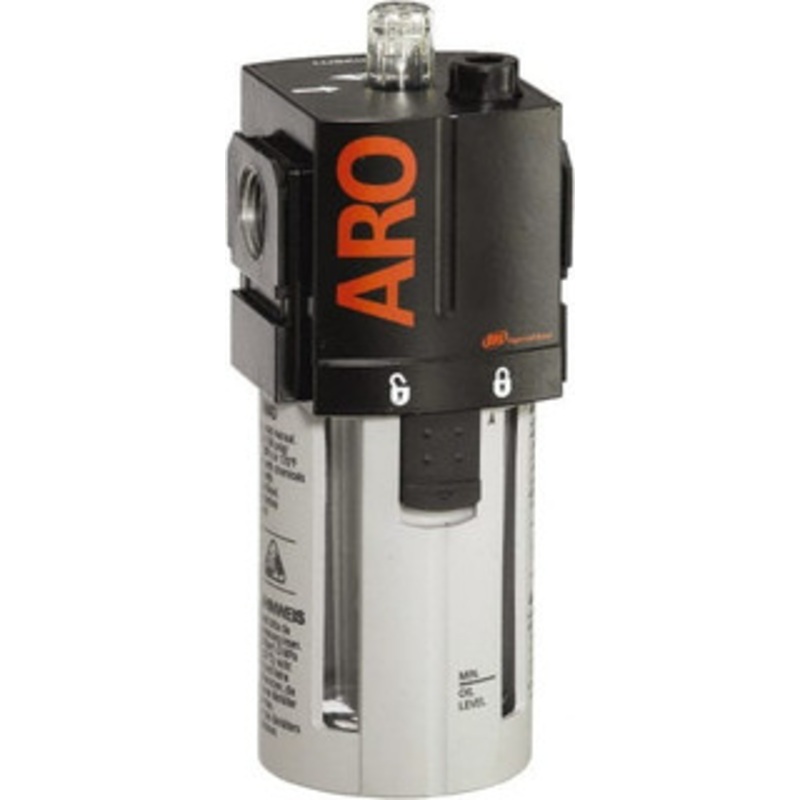 ARO Fluid Management 3/8 NPT, 150 Max psi Standard Modular Lubricator Polycarbonate Bowl, Aluminum Body, 85 CFM, 125F Max Temp, 2.76 Long x 2.87 Wide x 7.087 High L36331-100 - 53458030