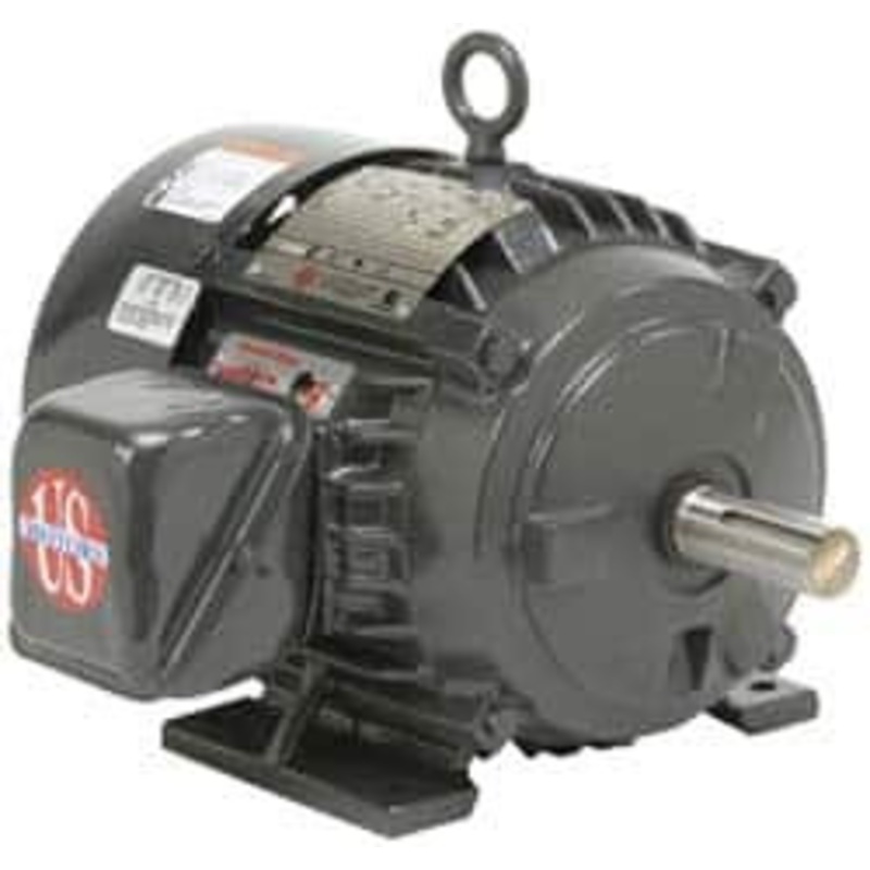 U.S. Motors 5 hp, TEFC Enclosure, No Thermal Protection, 3,520 RPM, 230/460 Volt, 60 Hz, Three Phase Premium Efficient Motor Size 184T Frame, Rigid Mount, 1 Speed, Ball Bearings, 12/6 Full Load Amps, F Class Insulation, Reversible H5P1D - 04088159