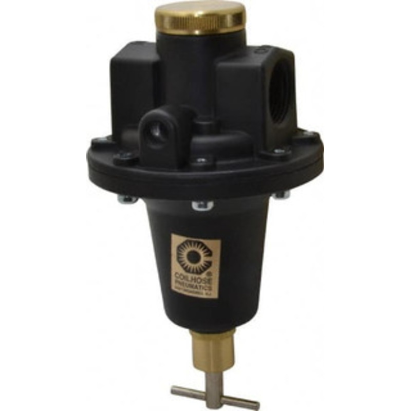 Coilhose Pneumatics 1 NPT 0 - 125 psi Tamper Proof Heavy-Duty T-Handle Cast Aluminum Regulator 250 Max Supply psi, 160 CFM, 250F Max, 5 Wide x 8-1/2 High 8808K - 79842357