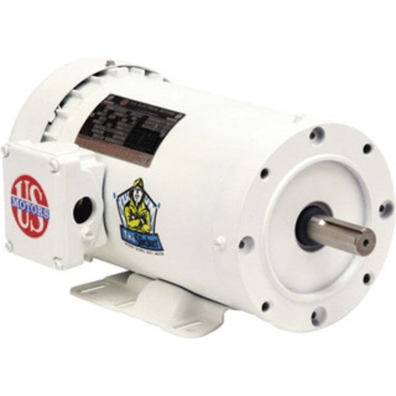 U.S. Motors 3 hp, TEFC Enclosure, No Thermal Protection, 3,490 RPM, 208-230/460 Volt, 60 Hz, Three Phase Premium Efficient Motor Size 145 Frame, C-Face with Base Mount, 1 Speed, Double Sealed Ball Bearings WD3P1A14C - 77655249