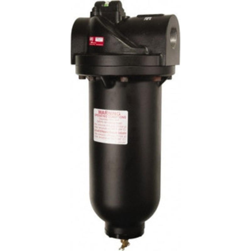 ARO Fluid Management 1 Port, 18.52 High x 7.76 Wide Super Duty Filter with Metal Bowl, Automatic Drain 323 SCFM, 300 Max psi, 150F Max Temp, Modular Connection, 11.5 oz Bowl Capacity F35561-411 - 61687414