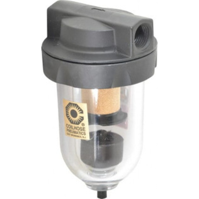 Coilhose Pneumatics 1/2 Port, 7 High, FRL Filter with Polycarbonate Bowl & Automatic Drain 150 Max psi, 120F Max, 8 oz Bowl Capacity 8824D - 80070063