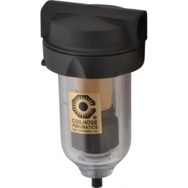 Coilhose Pneumatics 3/8 Port, 5 High, FRL Filter with Polycarbonate Bowl & Automatic Drain 150 Max psi, 120F Max, 4 oz Bowl Capacity 8823D - 80070030