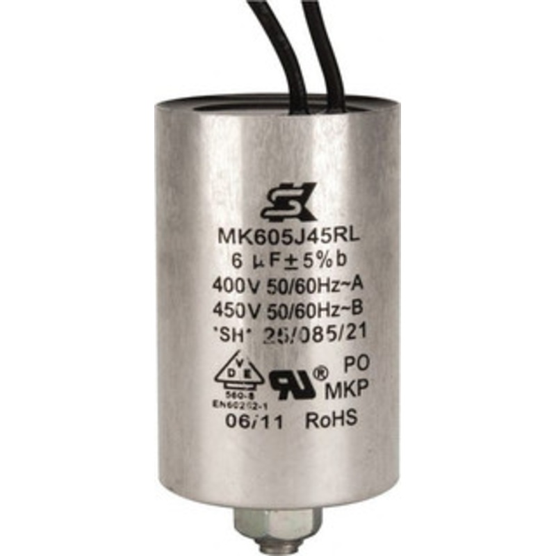 ebm-papst 6 Microfarad Rating, Plastic, Blower Capacitor -25 to 85C, Square Configuration 99285-4-7320 - 05726005