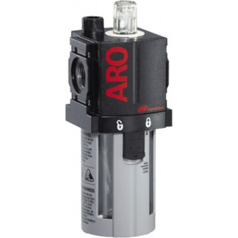 ARO Fluid Management 1/4 NPT, 150 Max psi Compact Modular Lubricator Polycarbonate Bowl, Aluminum Body, 51 CFM, 125F Max Temp, 2.2 Long x 2.24 Wide x 5.98 High L36221-100 - 61197968