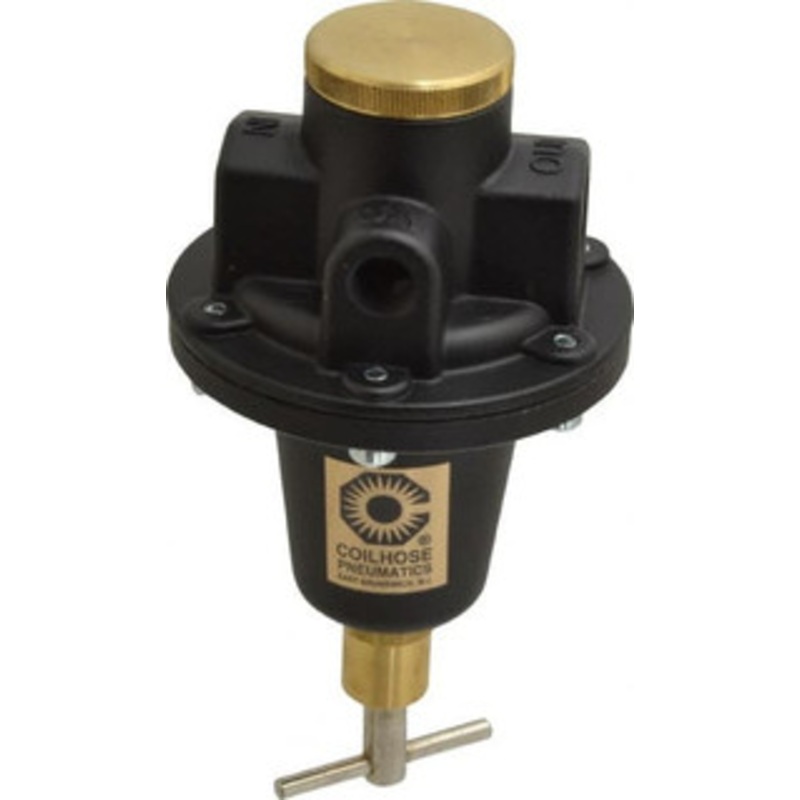 Coilhose Pneumatics 1/2 NPT 0 - 200 psi Tamper Proof Heavy-Duty T-Handle Cast Aluminum Regulator 250 Max Supply psi, 80 CFM, 250F Max, 4 Wide x 7 High 8804KH - 80074560