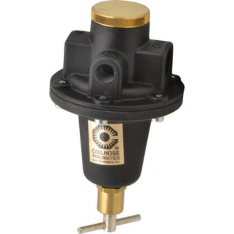 Coilhose Pneumatics 1/2 NPT 0 - 60 psi Tamper Proof Heavy-Duty T-Handle Cast Aluminum Regulator 250 Max Supply psi, 80 CFM, 250F Max, 4 Wide x 7 High 8804KL - 80074719