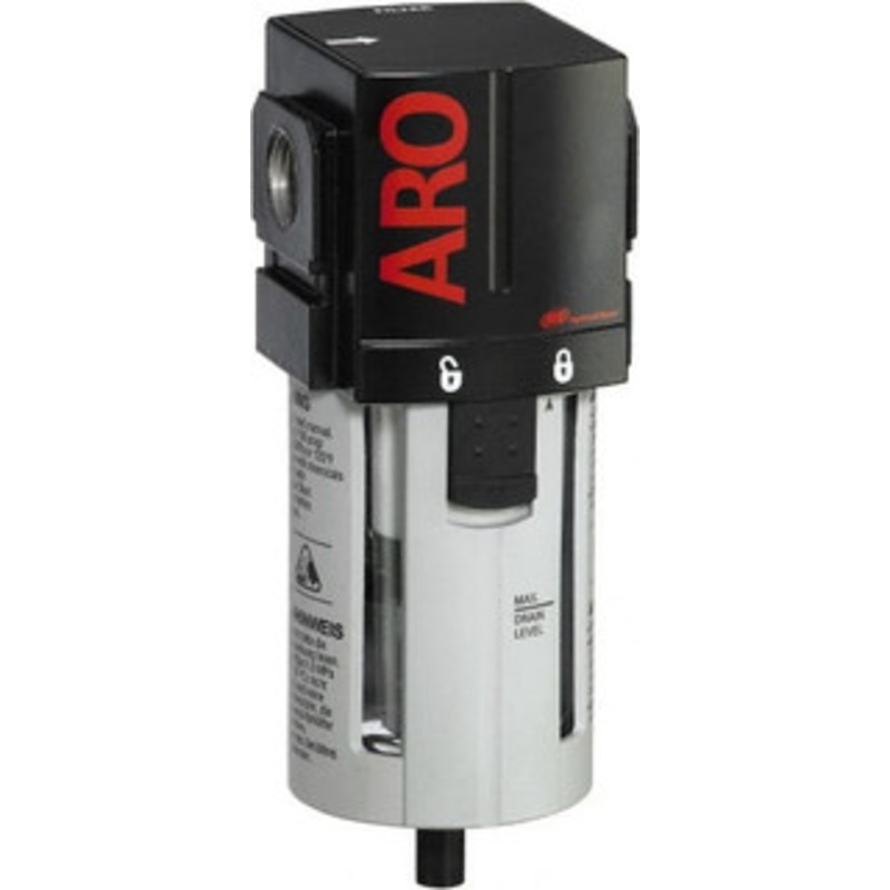 ARO Fluid Management 3/4 Port, 7.047 High x 2.874 Wide Standard Filter with Polycarbonate Bowl, Manual Drain 216 SCFM, 150 Max psi, 125F Max Temp, Modular Connection, Bowl Guard, 1.9 oz Bowl Capacity F35351-400 - 82569583