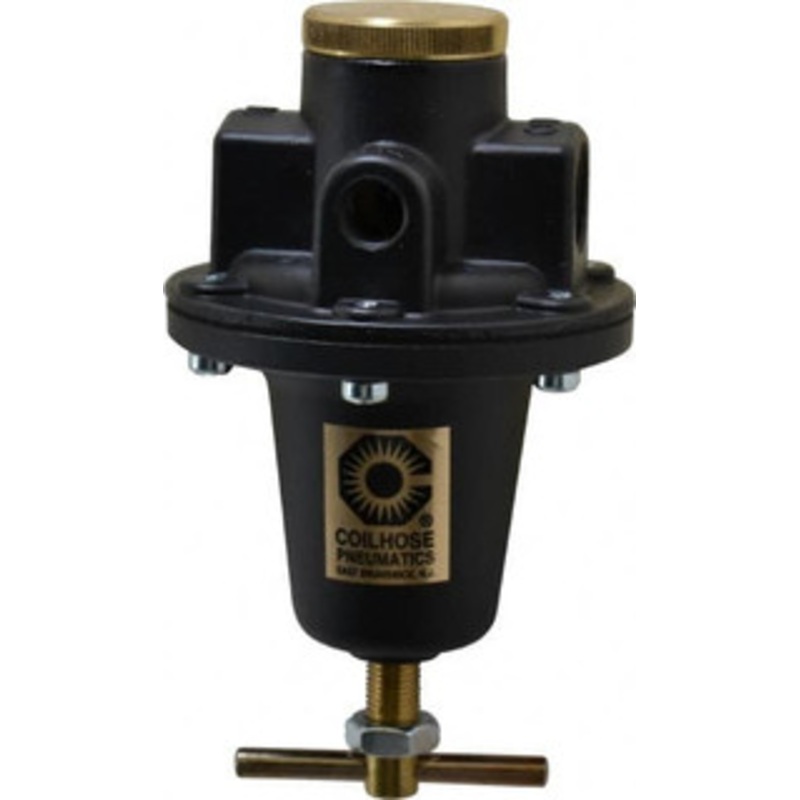 Coilhose Pneumatics 1/2 NPT 0 - 125 psi Heavy-Duty T-Handle Cast Aluminum Regulator with Gauge 250 Max Supply psi, 80 CFM, 250F Max, 4 Wide x 7 High 8804G - 79812251