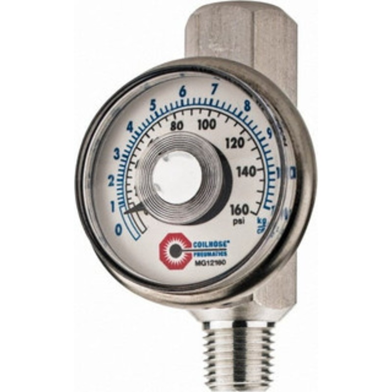 Coilhose Pneumatics 1/4 Outlet, 160 Max psi, Inline Filters, Regulators & Lubricators Flow Regulator with Gauge 4012G - 79863585