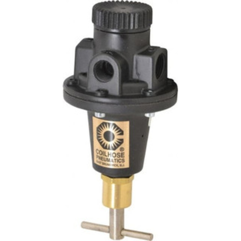 Coilhose Pneumatics 3/8 NPT 0 - 200 psi Tamper Proof Heavy-Duty T-Handle Cast Aluminum Regulator 250 Max Supply psi, 40 CFM, 250F Max, 3 Wide x 5-1/2 High 8803KH - 80074537