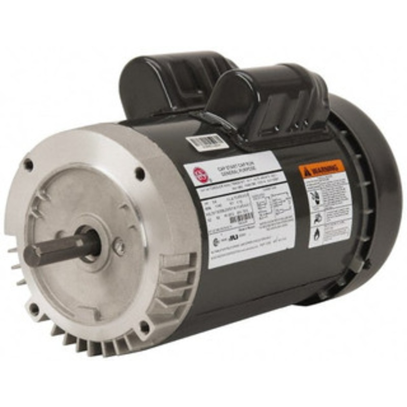 U.S. Motors 3/4 hp, TEFC Enclosure, No Thermal Protection, 1,140 RPM, 115/230 Volt, 60 Hz, Single Phase Capacitor Start-Cap Run Motor Size 56C Frame, C-Face Mount, 1 Speed, Ball Bearings, 12.2/6.1 Full Load Amps, Reversible T34C3JCR - 76507359