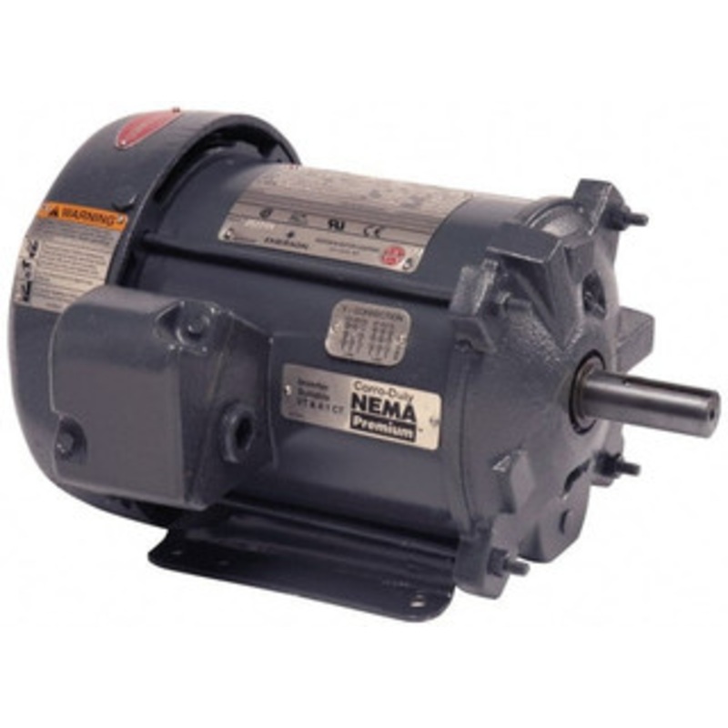 U.S. Motors 5 hp, TEFC Enclosure, No Thermal Protection, 1,755 RPM, 230/460 Volt, 60 Hz, Three Phase Premium Efficient Motor Size 184T Frame, Rigid Mount, 1 Speed, Ball Bearings, 12.5/6.3 Full Load Amps, Reversible C5P2B - 58755489