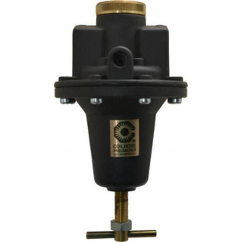 Coilhose Pneumatics 3/4 NPT 0 - 200 psi Heavy-Duty T-Handle Cast Aluminum Regulator with Gauge 250 Max Supply psi, 160 CFM, 250F Max, 5 Wide x 8-1/2 High 8806GH - 80074016
