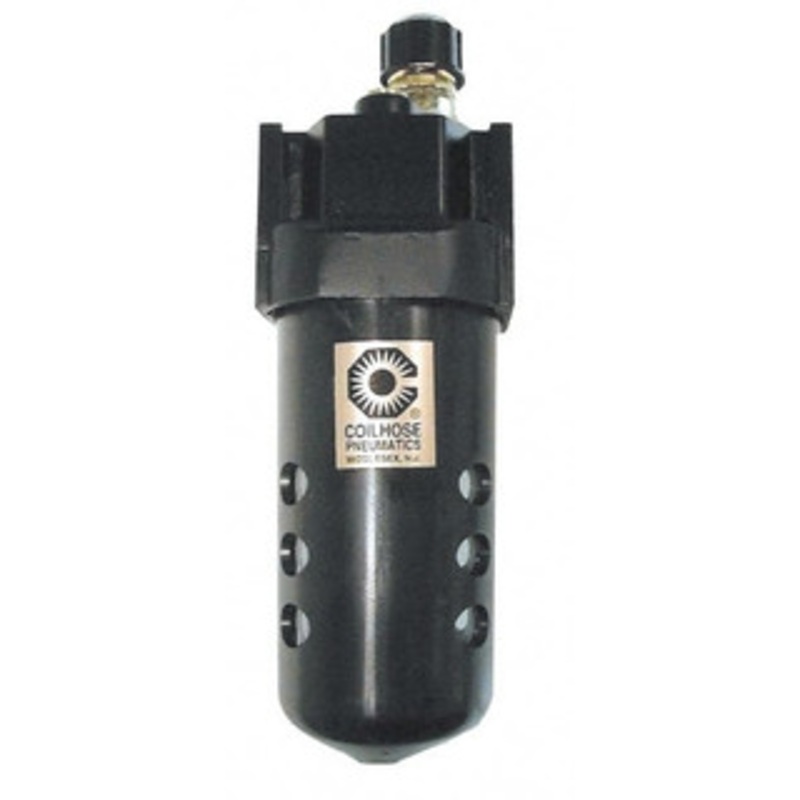 Coilhose Pneumatics 3/8 NPT Port, 150 Max psi, Standard Lubricator Polycarbonate Bowl, Cast Aluminum Body, 160 CFM, 120F Max, 2-3/4 Wide x 8 High 27L3 - 79804803