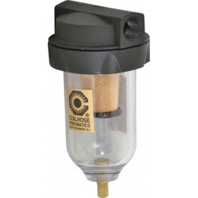 Coilhose Pneumatics 3/8 Port, 5 High, FRL Filter with Polycarbonate Bowl & Manual Drain 150 Max psi, 120F Max, 4 oz Bowl Capacity 8823 - 79810958