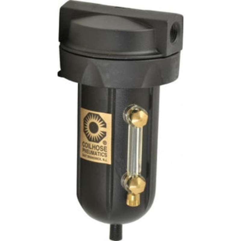 Coilhose Pneumatics 1/4 Port, 5 High, FRL Filter with Aluminum Bowl & Automatic Drain 250 Max psi, 250F Max, 4 oz Bowl Capacity 8822MD - 80070246