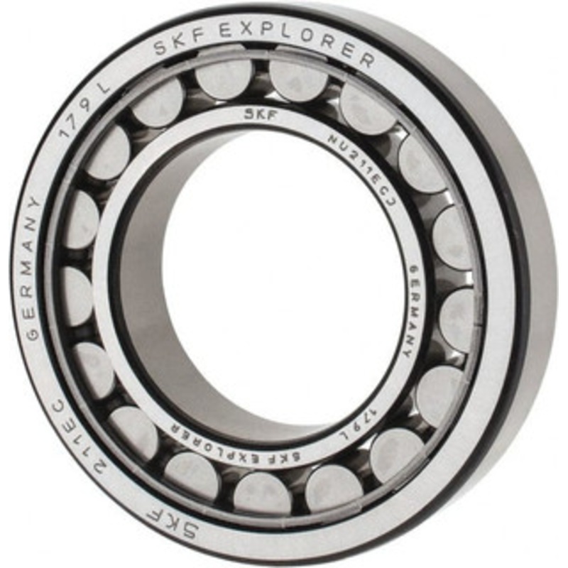 SKF 55mm Bore Diam, 100mm Outside Diam, 21mm Wide Cylindrical Roller Bearing 84,200 N Dynamic Capacity, 95,000 Lbs. Static Capacity NU 211 ECJ - 43341965