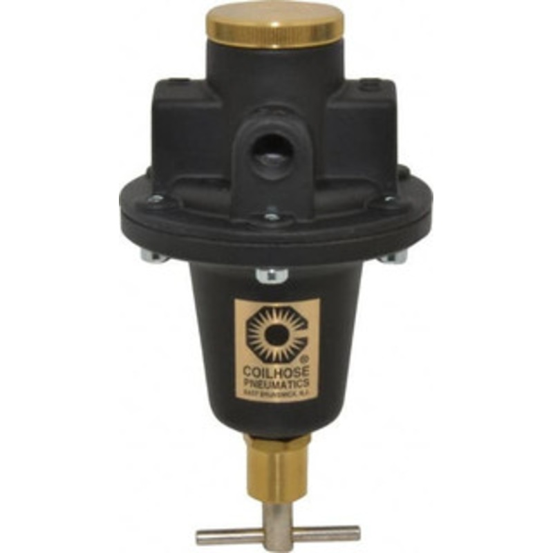 Coilhose Pneumatics 1/2 NPT 0 - 125 psi Tamper Proof Heavy-Duty T-Handle Cast Aluminum Regulator 250 Max Supply psi, 80 CFM, 250F Max, 4 Wide x 7 High 8804K - 79842258
