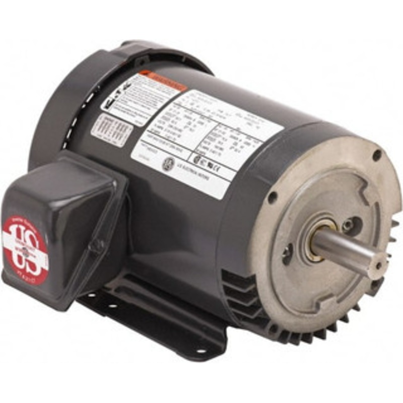 U.S. Motors 5 hp, TEFC Enclosure, No Thermal Protection, 3,515 RPM, 208-230/460 Volt, 60 Hz, Three Phase Premium Efficient Motor Size 184 Frame, C-Face with Base Mount, 1 Speed, Double Shielded Ball Bearings S5P1AC - 77653517