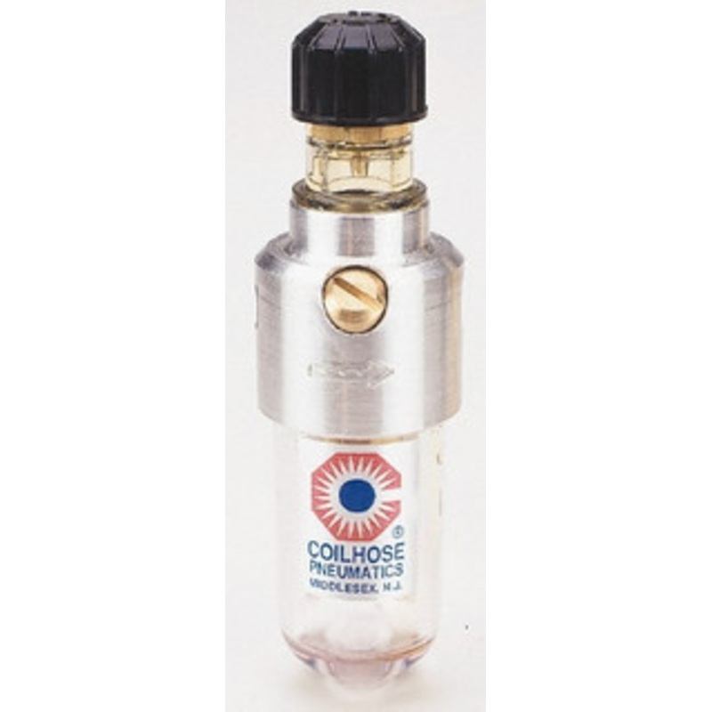 Coilhose Pneumatics 1/4 NPT Port, 150 Max psi, Miniature Lubricator Polycarbonate Bowl, Cast Aluminum Body, 11 CFM, 120F Max, 1-1/2 Wide x 5 High ML2 - 79812707