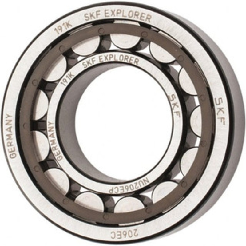 SKF 30mm Bore Diam, 62mm Outside Diam, 16mm Wide Cylindrical Roller Bearing 38,000 N Dynamic Capacity, 36,500 Lbs. Static Capacity NU 206 ECP - 43341023
