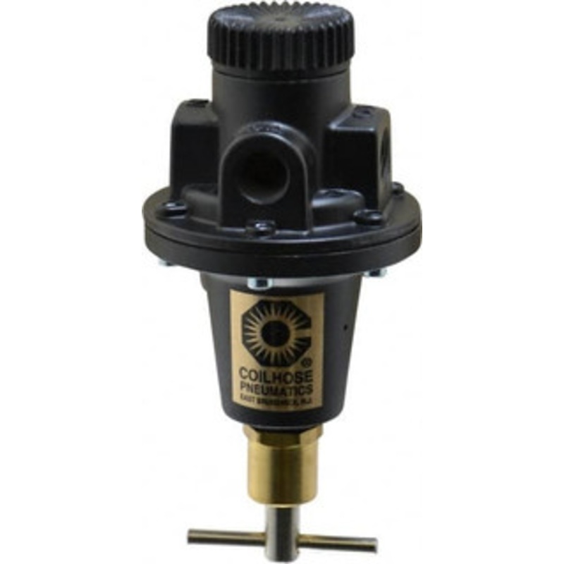 Coilhose Pneumatics 1/4 NPT 0 - 125 psi Tamper Proof Heavy-Duty T-Handle Cast Aluminum Regulator 250 Max Supply psi, 40 CFM, 250F Max, 3 Wide x 5-1/2 High 8802K - 79842159