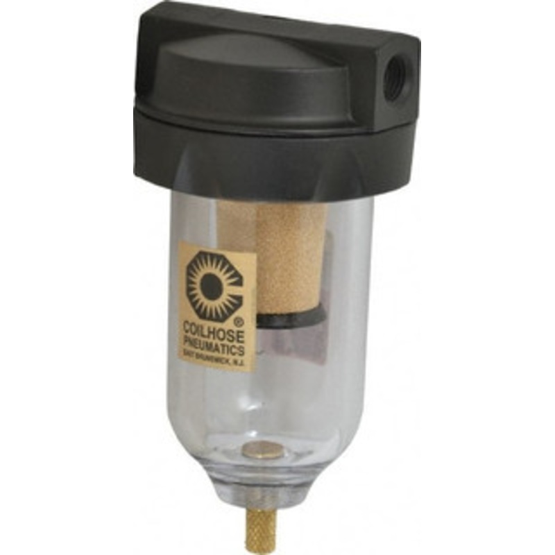 Coilhose Pneumatics 1/4 Port, 5 High, FRL Filter with Polycarbonate Bowl & Manual Drain 150 Max psi, 120F Max, 4 oz Bowl Capacity 8822 - 79810909