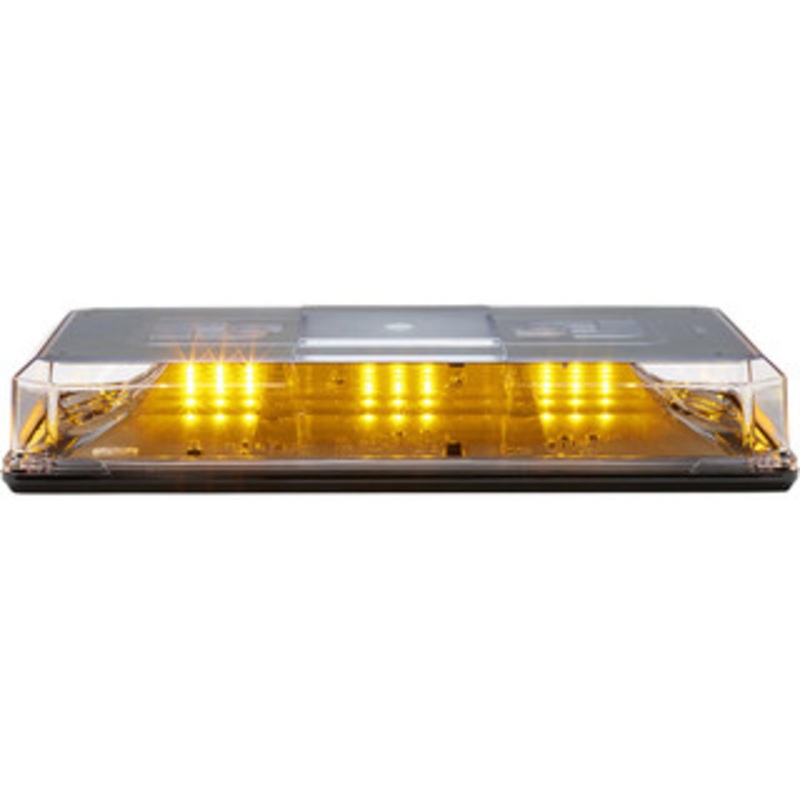 Federal Signal Class I Joules, Variable Flash Rate, Permanent Mount Emergency Mini-Lightbar Assembly Powered by 12 to 24 VDC, Amber & Clear 454101HL-25 - 89255905