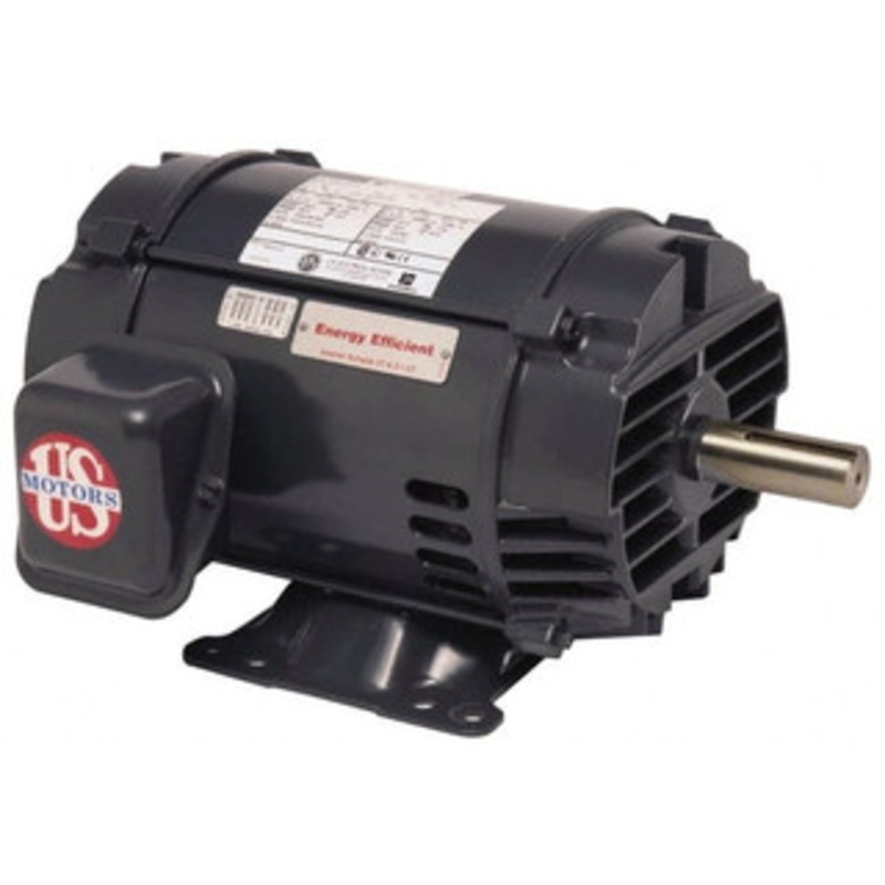 U.S. Motors 1 hp, ODP Enclosure, No Thermal Protection, 875 RPM, 208-230/460 Volt, 60 Hz, Three Phase Energy Efficient Motor Size 182 Frame, Rigid Mount, 1 Speed, Ball Bearings, 4.5-4.7/2.3 Full Load Amps, CCW Lead End D1E4D - 87960977