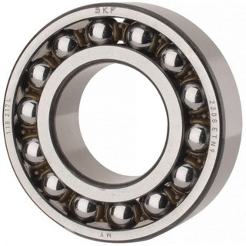 SKF 40mm Bore Diam, 80mm OD, Open Self Aligning Radial Ball Bearing 23mm Wide, 2 Rows, Round Bore, 2,250 Lb Static Capacity, 7,170 Lb Dynamic Capacity 2208 ETN9 - 81354649
