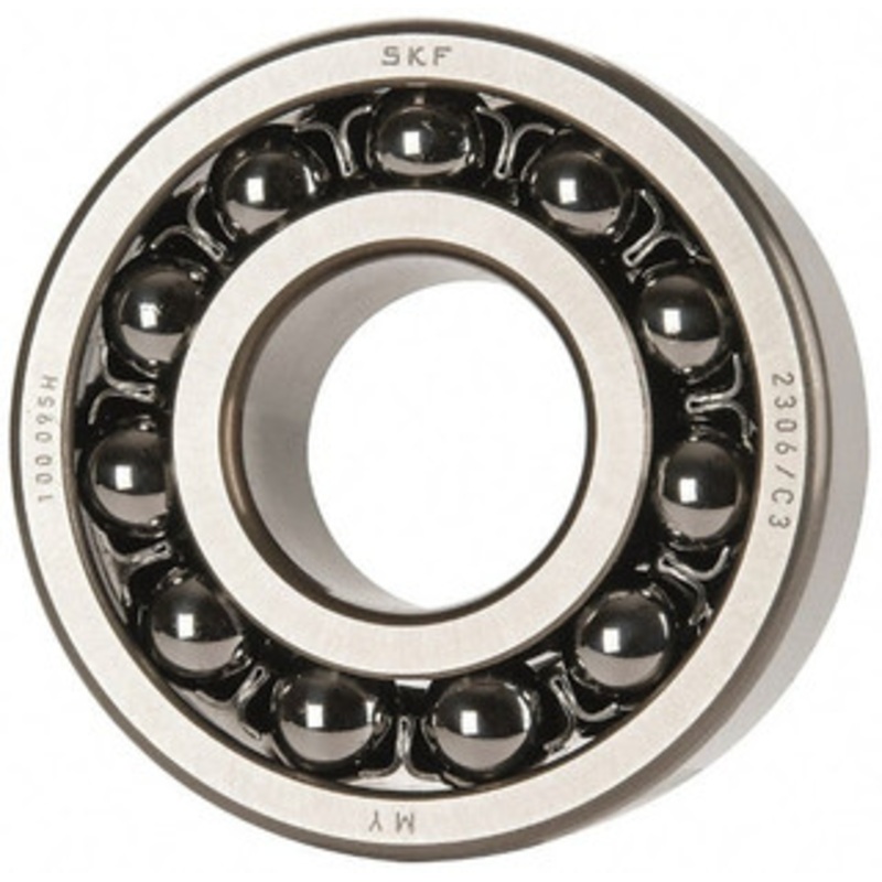 SKF 30mm Bore Diam, 72mm OD, Open Self Aligning Radial Ball Bearing 27mm Wide, 2 Rows, Round Bore, 1,980 Lb Static Capacity, 7,010 Lb Dynamic Capacity 2306/C3 - 81372815