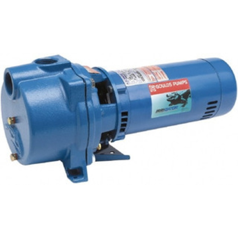 Goulds Water Technology 115/230 Volt, 14.8/7.4 Amp, 1 Phase, 3/4 HP, Self Priming Centrifugal Pump 48J Frame, 1-1/2 Inch Inlet, 44 Head Pressure, 45 Max GPM, ODP Motor, Cast Iron Housing, Noryl Impeller, 103 Ft. Shut Off GT07 - 07428329