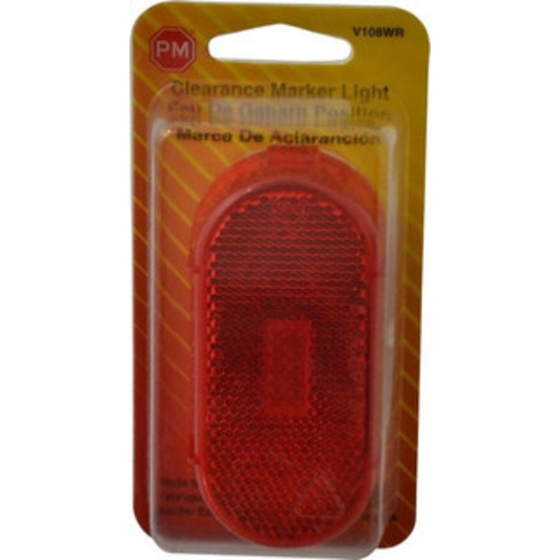Peterson Manufacturing 4-1/8 Long x 2 Wide, Red Lens & Reflector Plastic, 12 Volt V108WR - 06884522