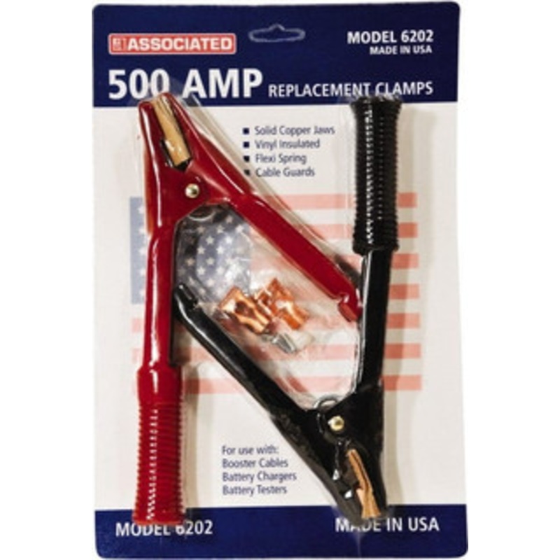 Associated Equipment 500 Amp Booster Cable Clamp 1 Black & 1 Red 6202 - 03208550