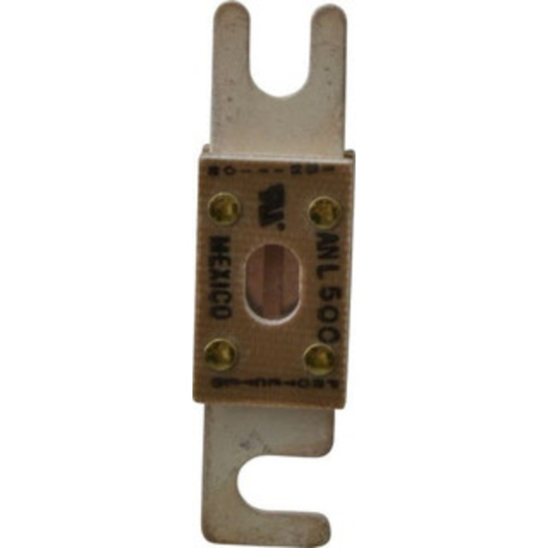 Bussmann 500 Amp Non-Time Delay Fast-Acting Forklift & Truck Fuse 125VAC, 80VDC, 3.18 Long x 0.75 Wide, Littelfuse CNL500, Bussman ANL-500, Ferraz Shawmut CNL500 ANL-500 - 75270496