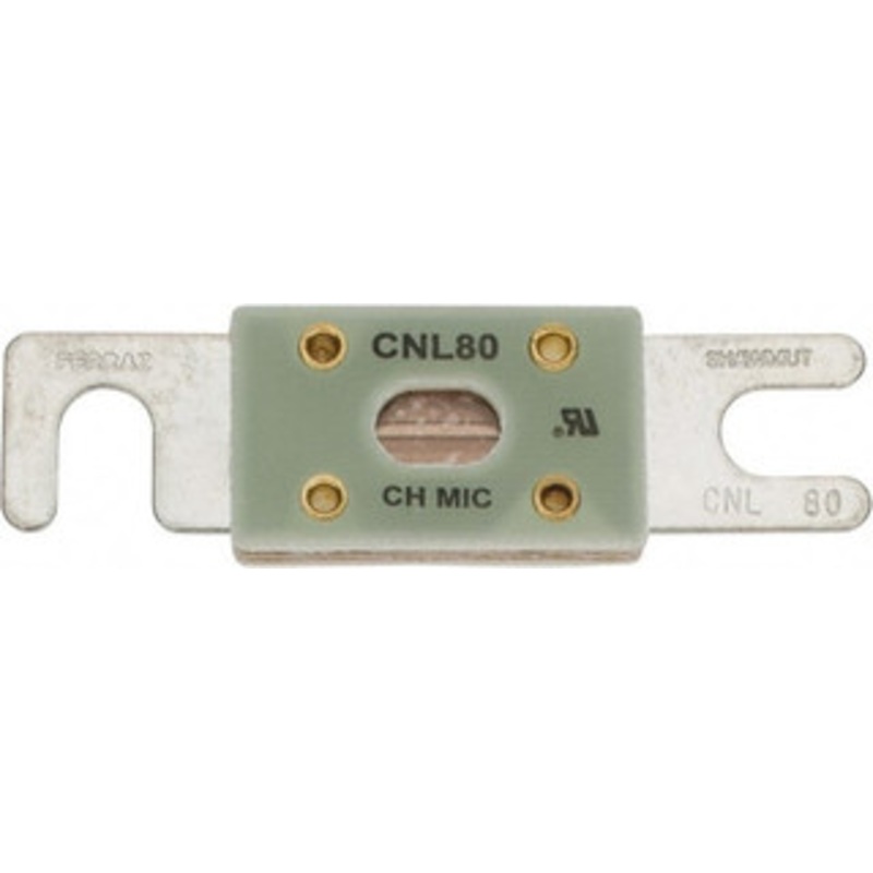 Ferraz Shawmut 80 Amp Visible Link Flat Forklift & Truck Fuse 32VAC, 32VDC, 3.18 Long x 0.75 Wide, Littelfuse CNL80, Bussman ANL80, Ferraz Shawmut CNL80 CNL80 - 54012299