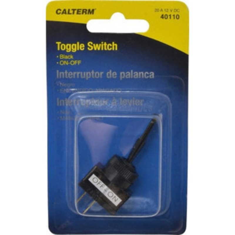Gardner Bender 2 Position, 12 Volt, 20 Amp, 1/2 Hole Diam, Toggle Switch On Off Sequence, 1 Switch, Black 40110 - 03272176