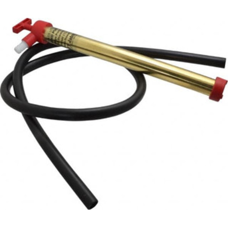 Jabsco 15 Strokes per Gal, 1/2 Outlet, Brass Hand Operated Plunger Pump 16 oz per Stroke, 17 OAL, For 5 Gal Drums, For Oil & Diesel Fuel 33760-0000 - 07446800