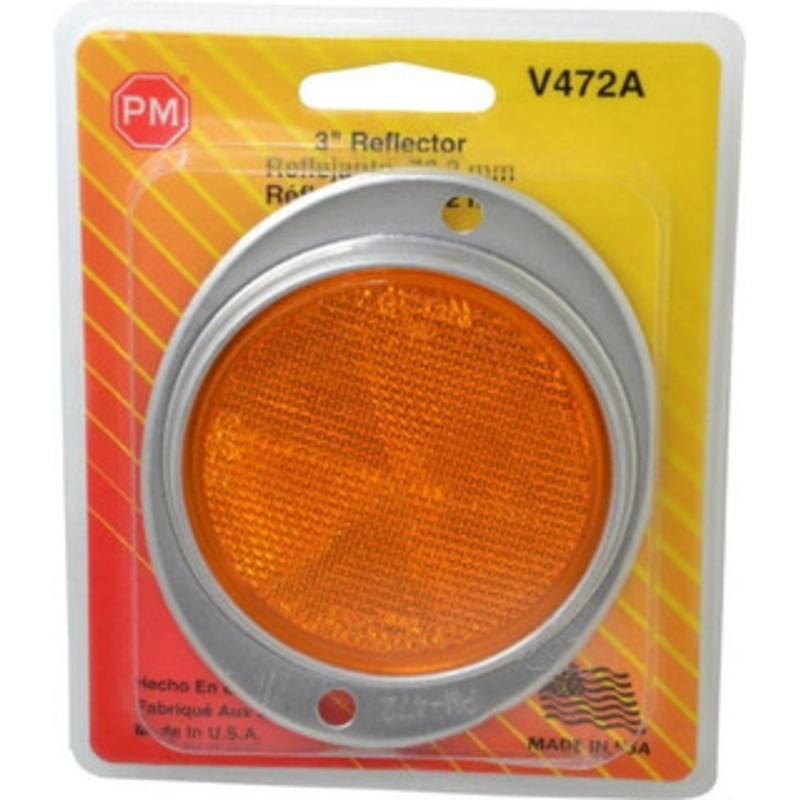 Peterson Manufacturing 3 Diam, Amber Lens & Reflector Steel V472A - 06884977