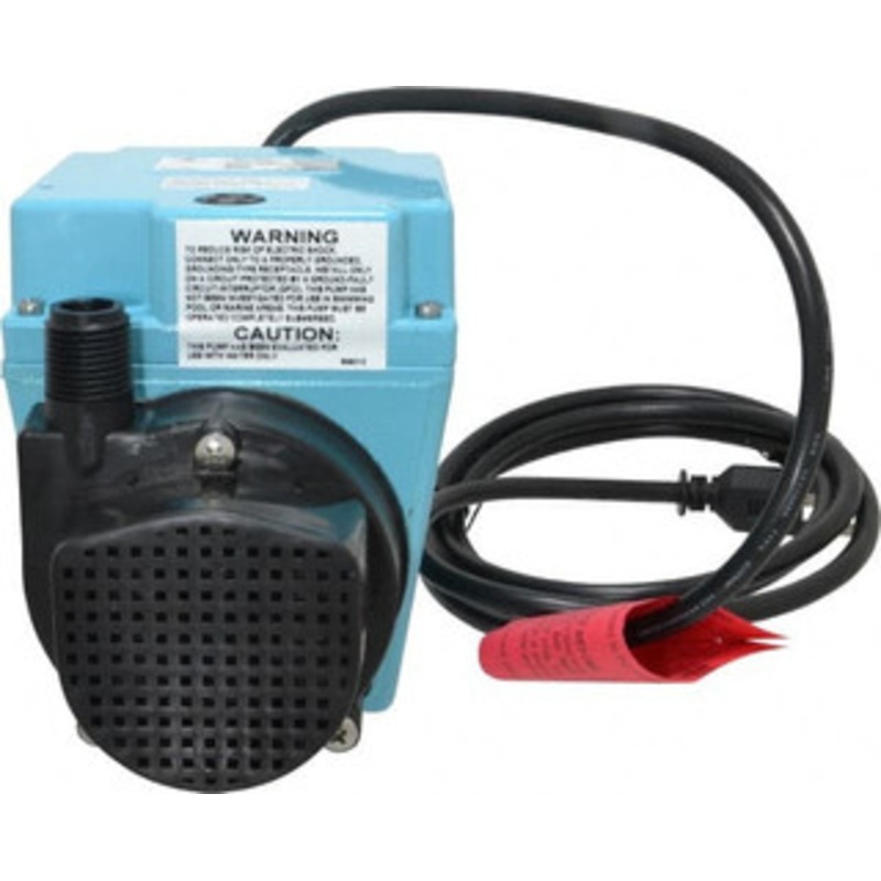 Little Giant 1/12 HP, 10.6 psi, Aluminum Miniature Submersible Pump 3/4 Inch Inlet, 1/2 Inch Outlet, 6 Ft. Long Power Cord, 3.5 Amp 504203 - 09278649