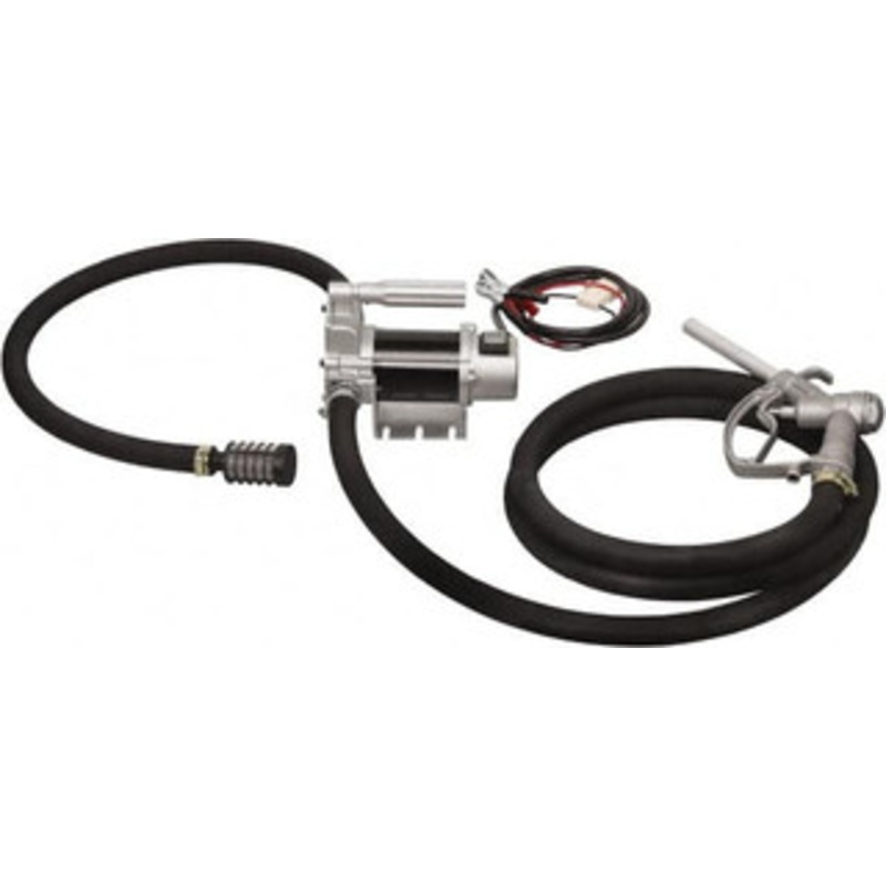 PROLUBE 12 GPM, 3/4 Hose Diam, Kerosene & Diesel Pump Aluminum Die Cast Pump, 3/4 Inlet, 3/4 Outlet, 12 VDC, 13 ft. Hose Length, 1/4 hp EDP/12M/ST - 54251731