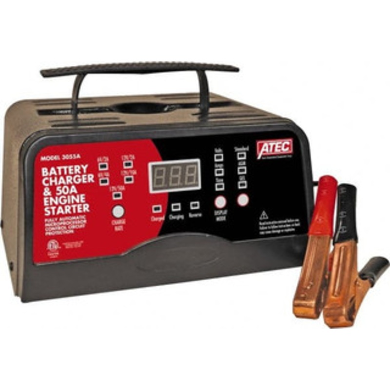 ATEC 6/12 Volt Automatic Charger 10 Amps/2 Amps, 50 Starter Amps 3055A - 50493493