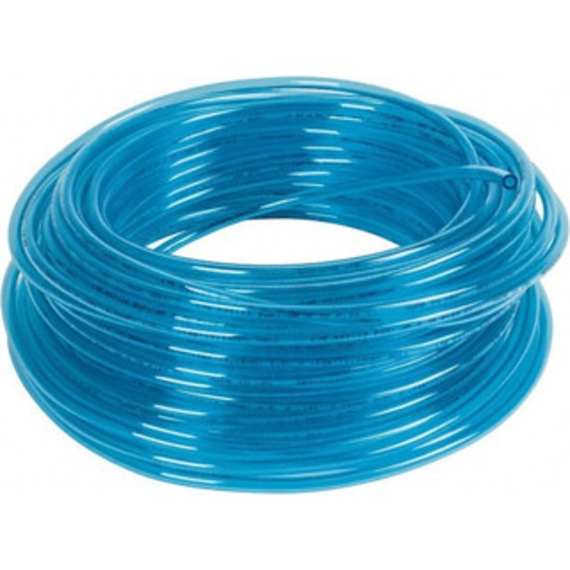 Coilhose Pneumatics 0.16 ID x 1/4 OD, 100 ft. Long, Polyurethane Tube Trans Blue, 148 Max psi, -60 to 200F PT0404-100TBD - 09774951