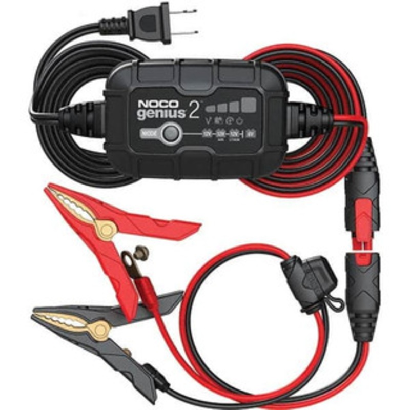 NOCO Automotive Battery Chargers & Jump Starters, Type: Automatic Charger/Maintainer, Amperage Rating: 2.0, Starter Amperage: 0.5, Voltage: 100-240 VAC, Battery Size Group: 6 and 12 Volt GENIUS2 - 16808529