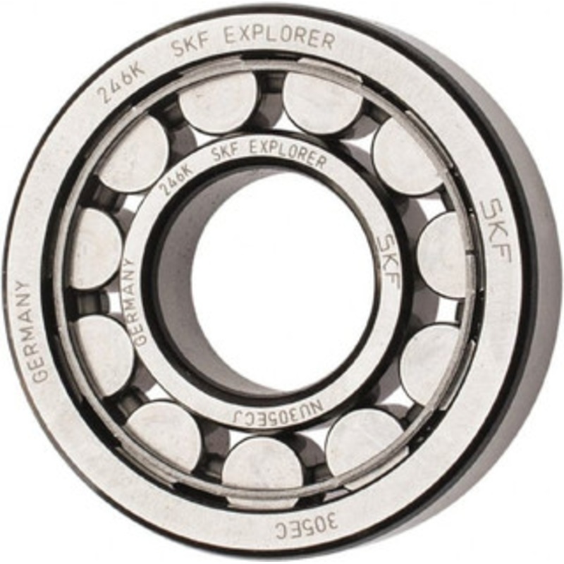 SKF 25mm Bore Diam, 62mm Outside Diam, 17mm Wide Cylindrical Roller Bearing 40,200 N Dynamic Capacity, 36,500 Lbs. Static Capacity NU 305 ECJ - 43340900